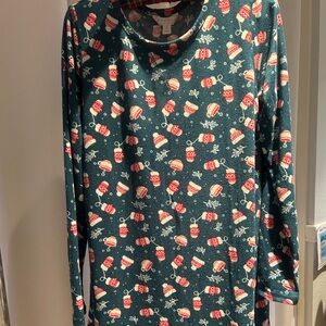 Holiday soft knit printed sleepshirt